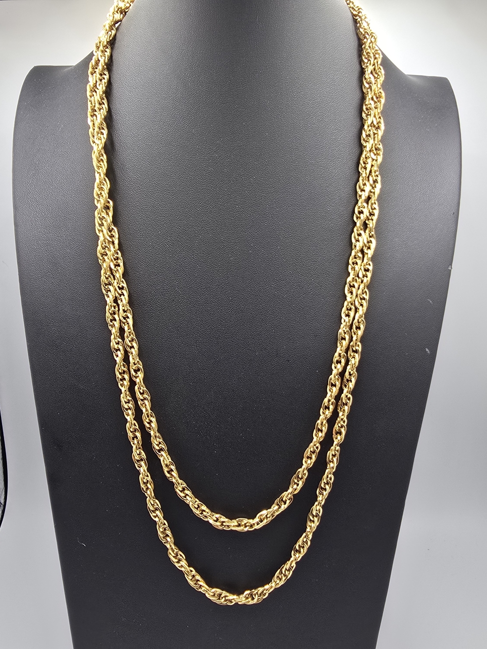 Trifari Necklace 55" Long Gold Tone Chain Link Vintage